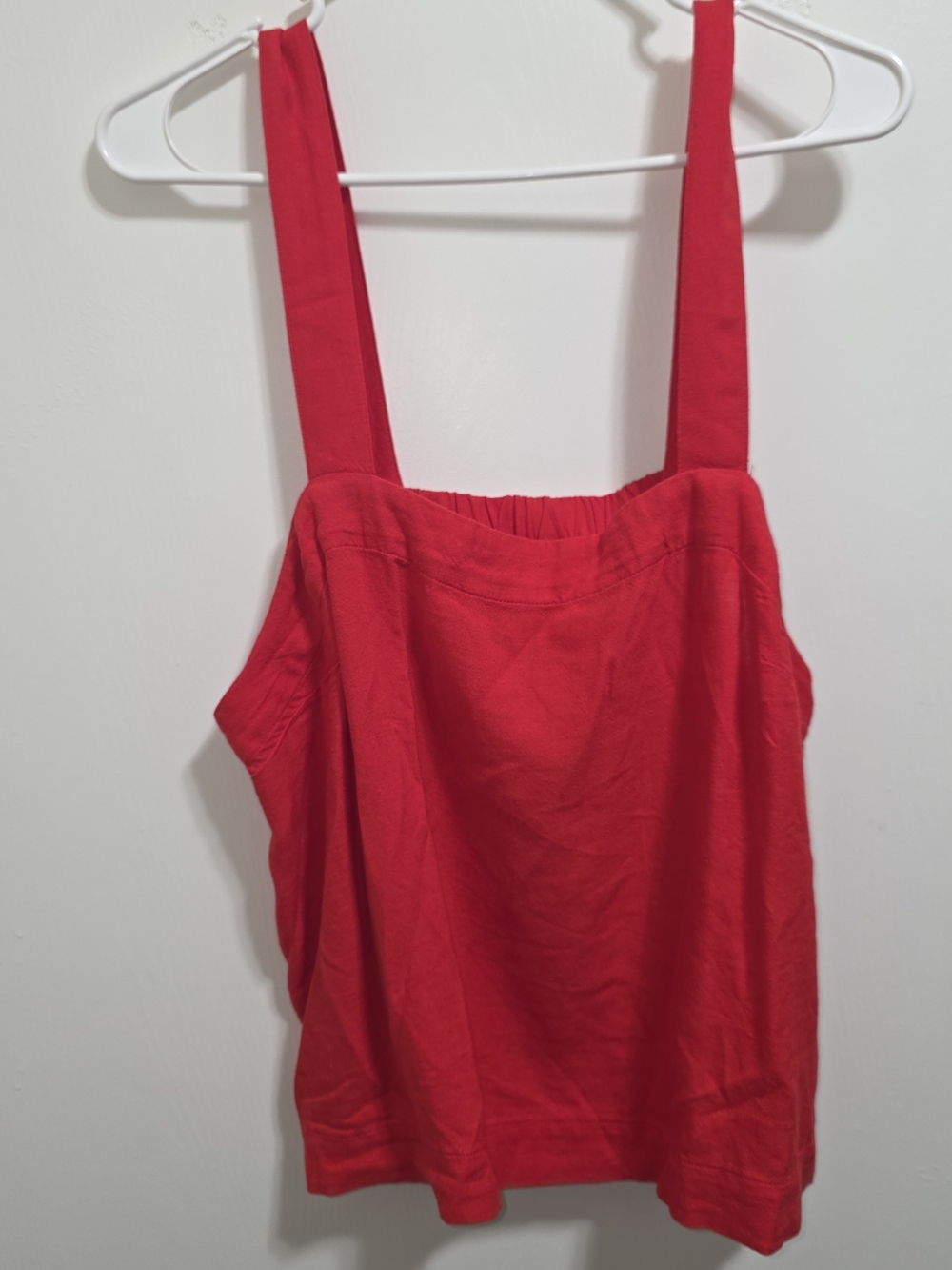 Time and Tru Bright Red Square-Neck Tank Top